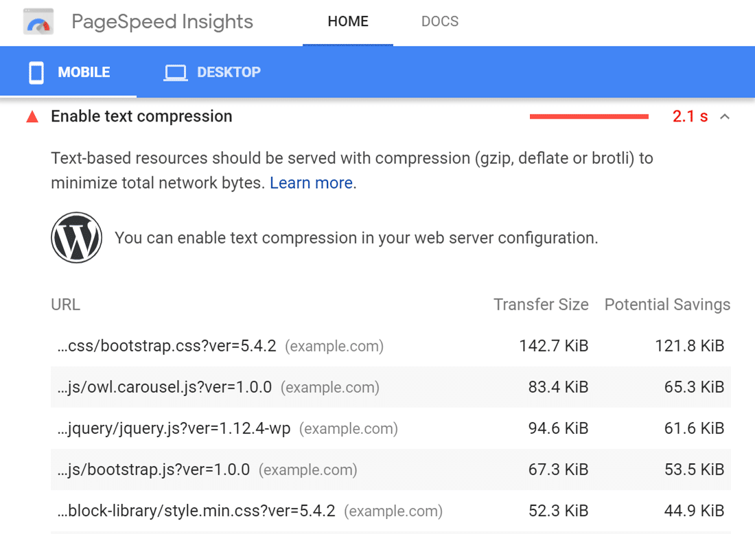 Google PageSpeed Insights'ta "Metin sıkıştırmayı etkinleştir" uyarısı